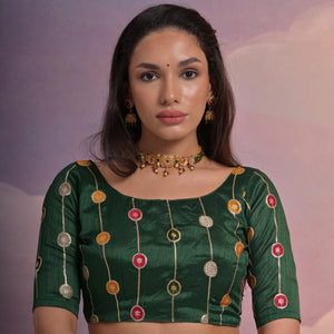 green-leheriya-printed-with-embroidered-border-georgette-saree