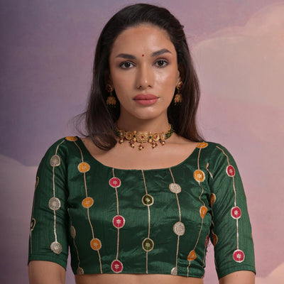 green-leheriya-printed-with-embroidered-border-georgette-saree