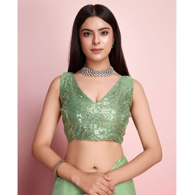 green-floral-sequins-embroidered-organza-saree