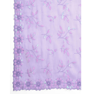Lavender Sequins Embroidered Art Silk Saree