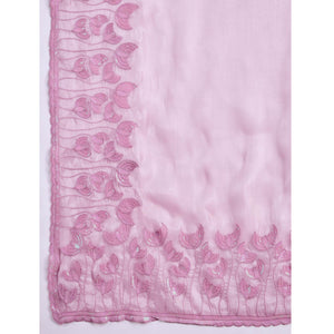 Light Purple Floral Sequins Embroidered Jimmi Choo Zoya Silk Saree