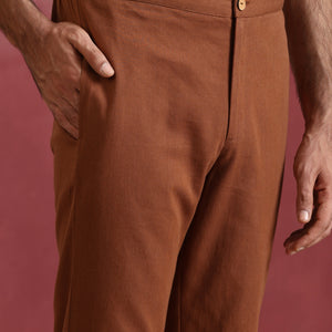 trueBrowns Men's Brown Cotton Co-ord set