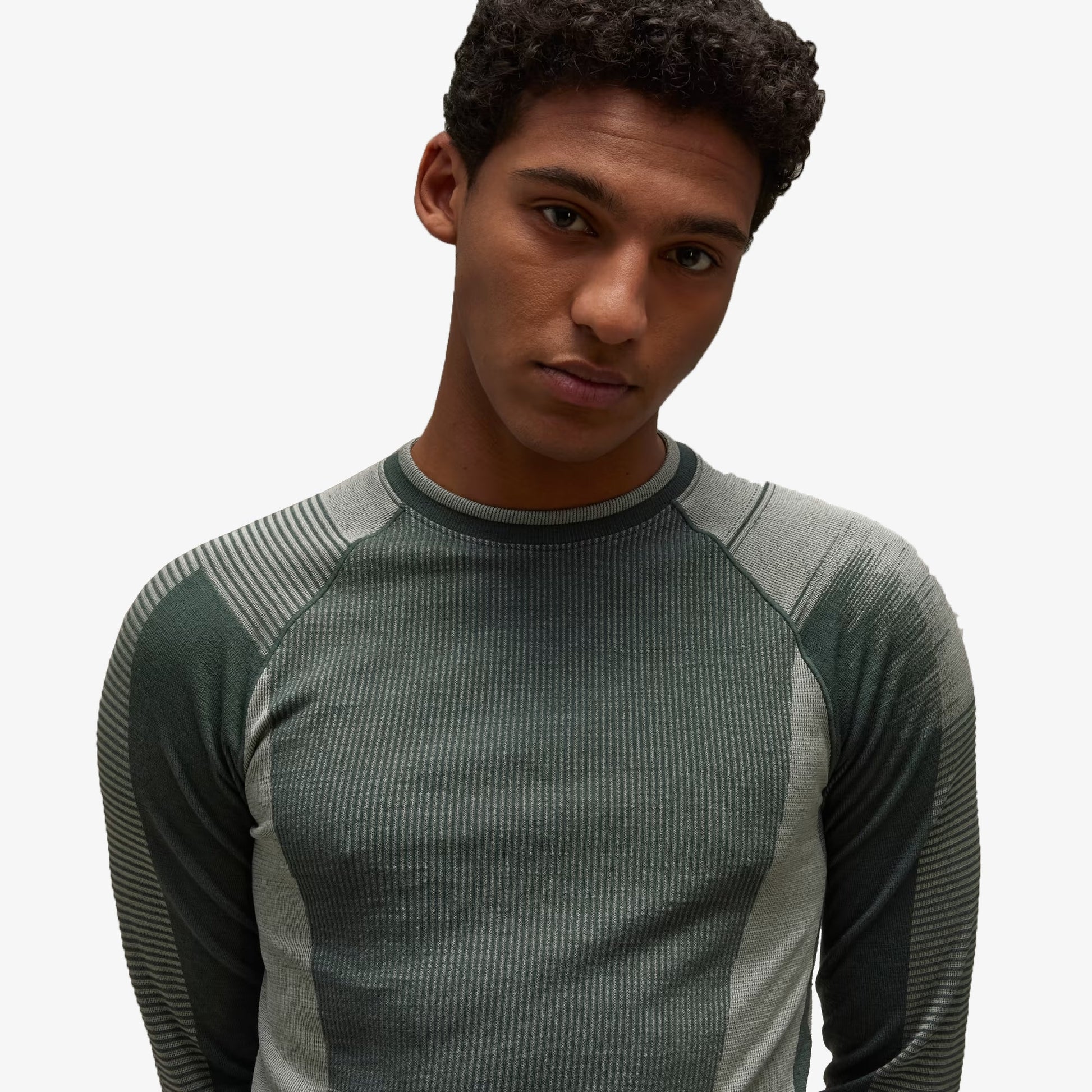 Y-3 | ENGINEERED KNIT LONG SLEEVE BASELAYER TEE  { WONDER SILVER