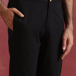 trueBrowns Men's Black Cotton Co-ord set