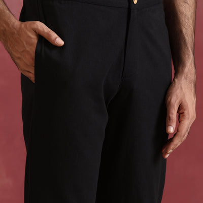 trueBrowns Men's Black Cotton Co-ord set