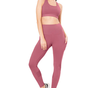 Flaunt Panelled High Rise Active Leggings - Heather Rose
