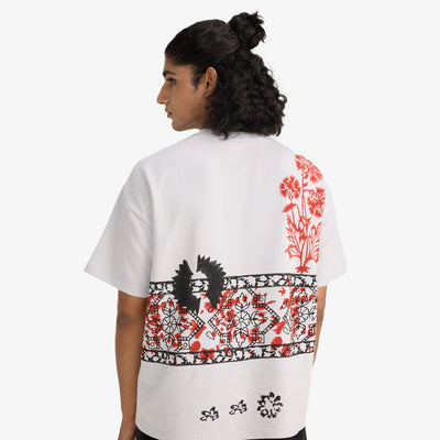 F A R A K | GREY BLOCK PRINTED T-SHIRT { GREY/GREY