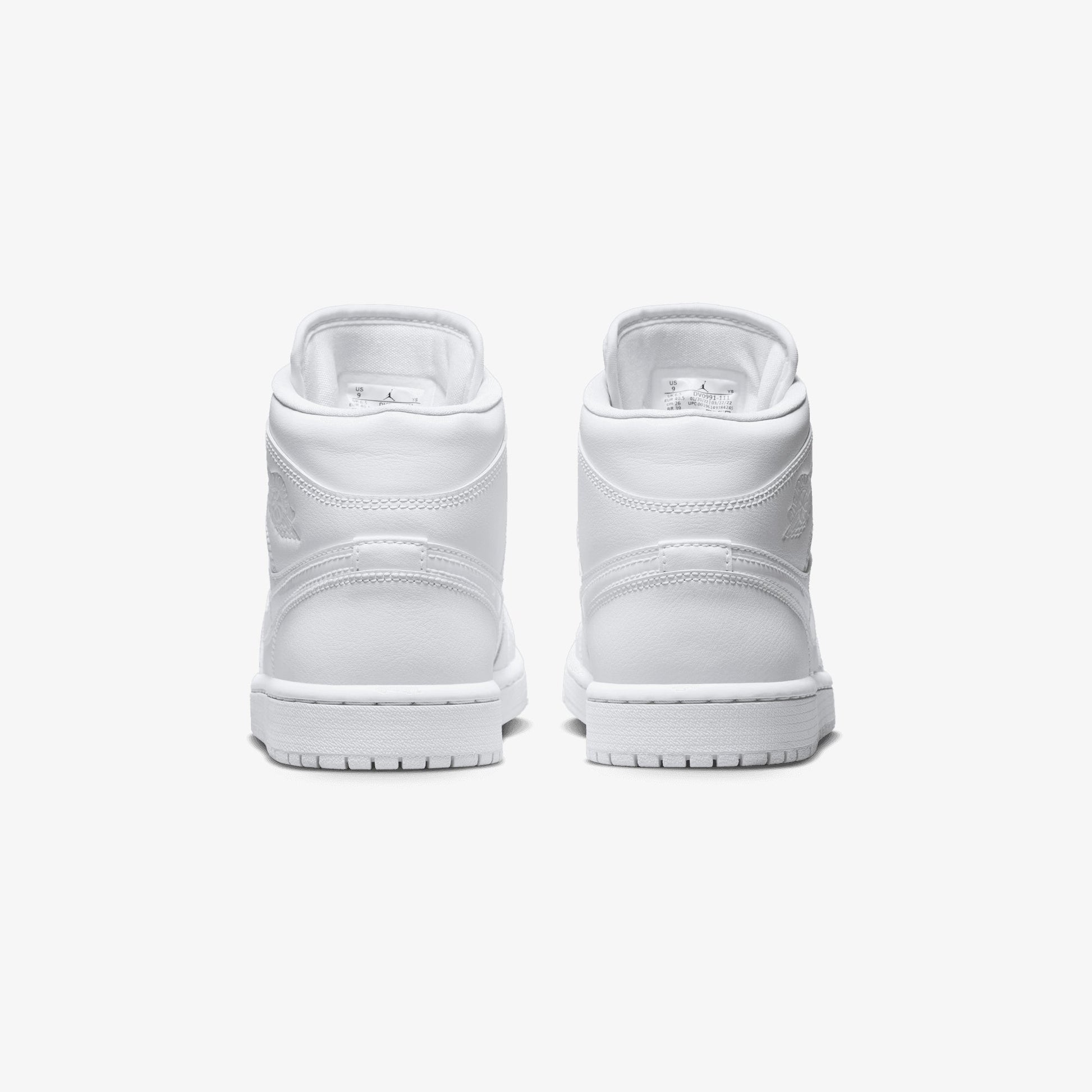 JORDAN | AIR JORDAN 1 MID { WHITE/WHITE-WHITE