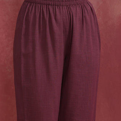 trueBrowns Light Purple Cotton Dobby Flared Kurta Set