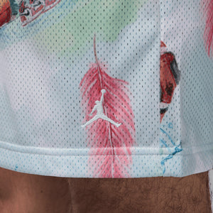 JORDAN | JORDAN ESSENTIALS PRINTED MESH SHORTS { SAIL/GLACIER BLUE