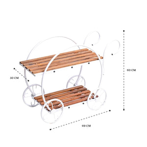 Flora on Wheels 2-Tier Plant Stand