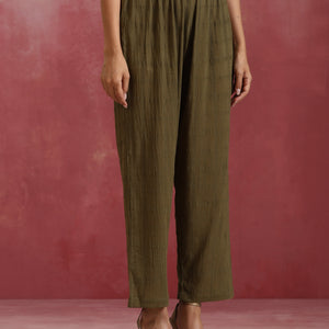 trueBrowns Olive Cotton Dobby Co-ord set