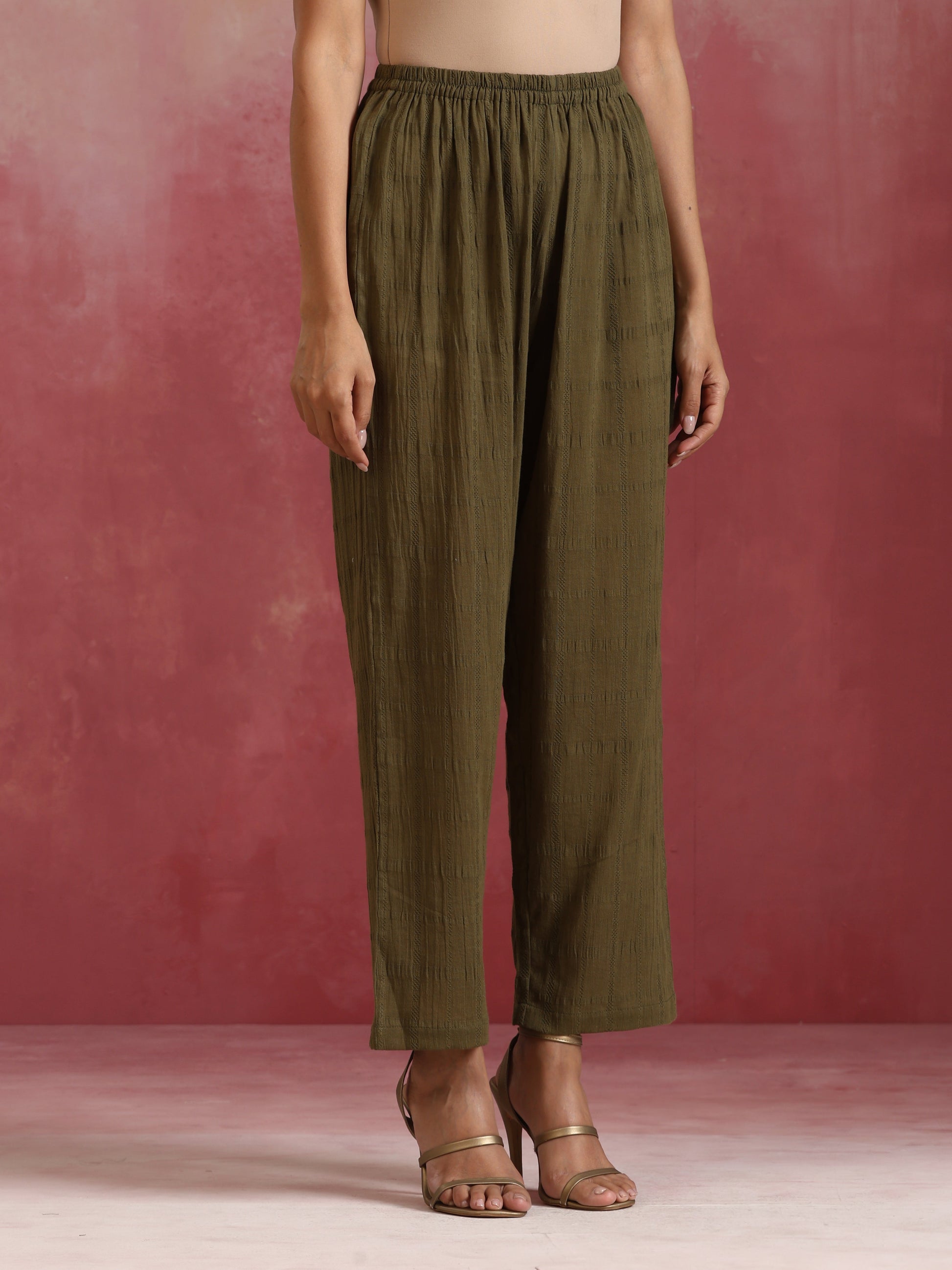 trueBrowns Olive Cotton Dobby Co-ord set