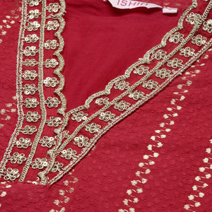 Floral Embroidered Regular Kurta with Trousers & Dupatta