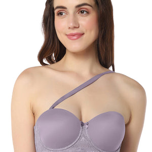 Elegance Padded Wired Multiway Balconette Bra  - Gray Ridge