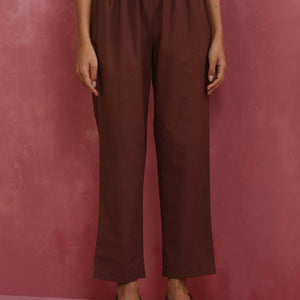 trueBrowns Brown Cotton Dobby Co-ord set