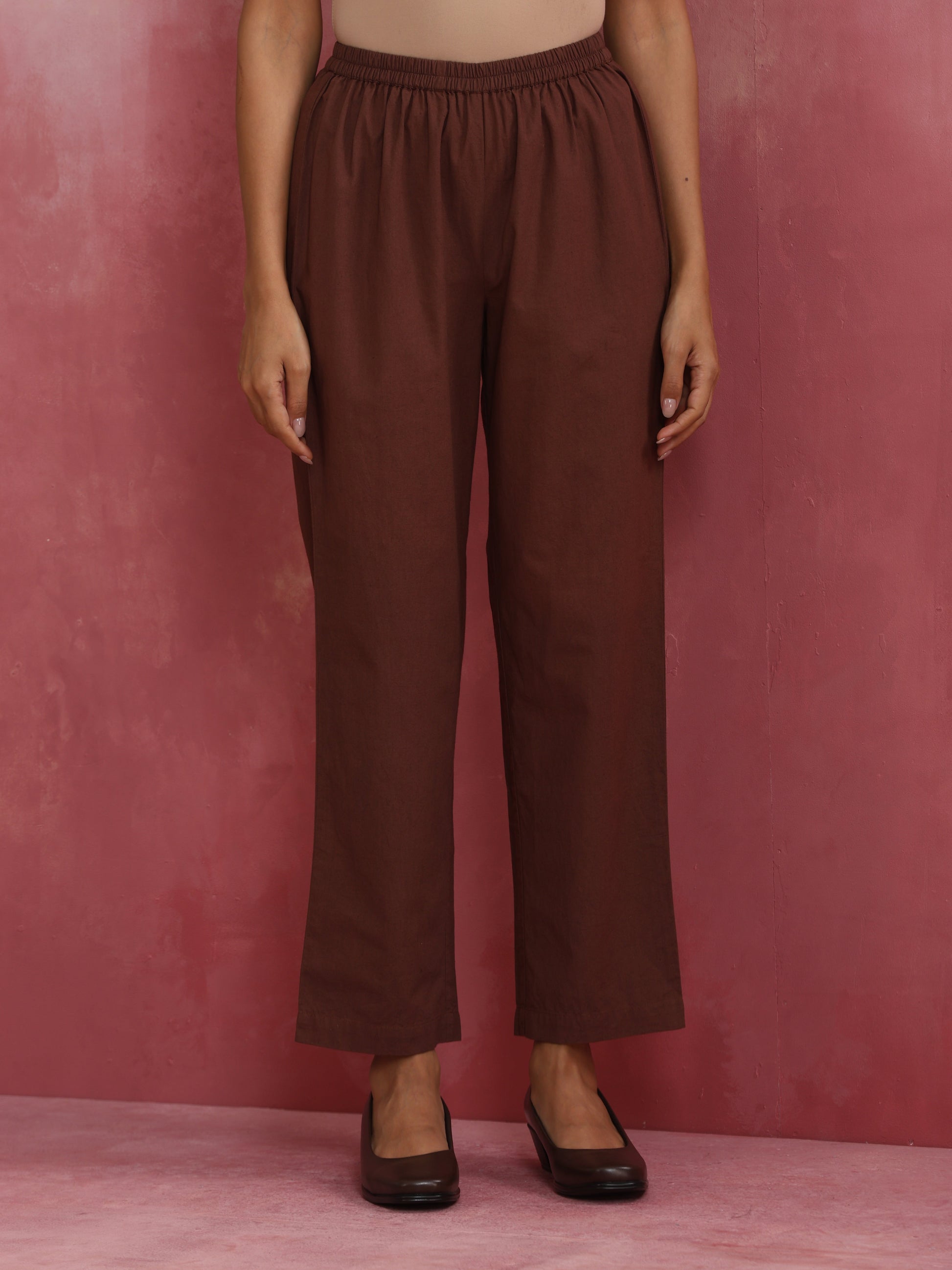 trueBrowns Brown Cotton Dobby Co-ord set