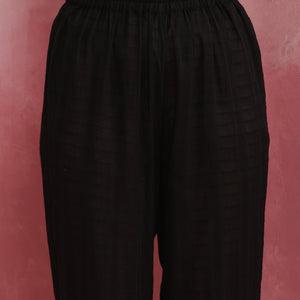 trueBrowns Black Cotton Dobby Kurta Co-ord set