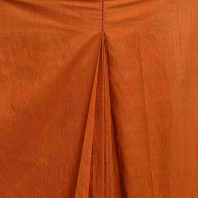 trueBrowns Orange Silk Ready To Wear Saree