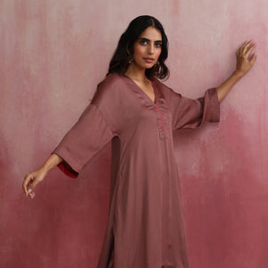 trueBrowns Brown Modal High low Kurta Set