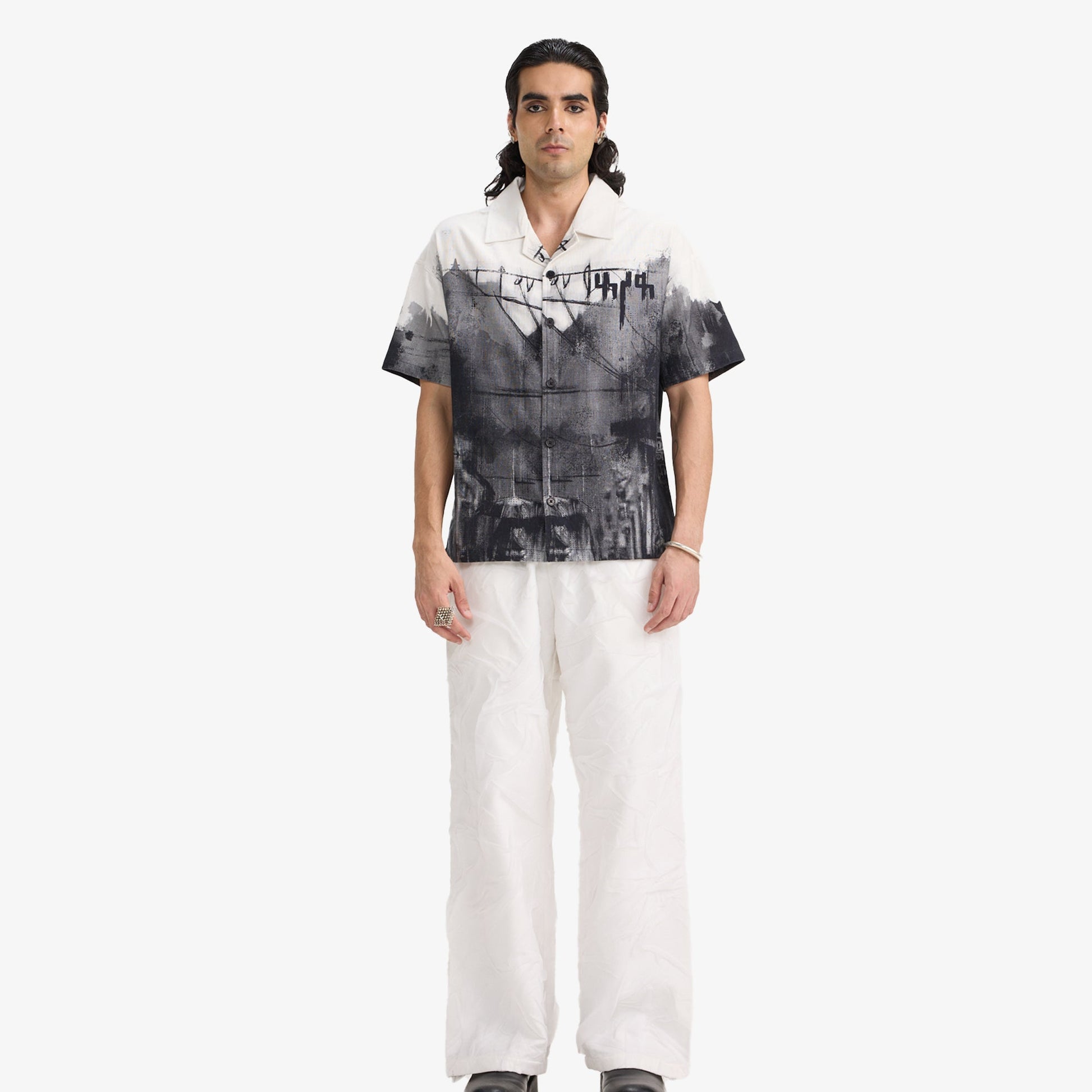 F A R A K | RAIN SHIRT { BLACK/WHITE
