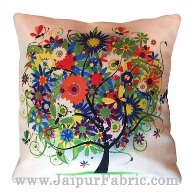 Jute Cushion Cover Digital Trees