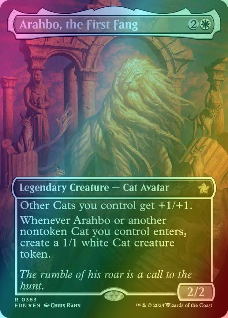Arahbo, the First Fang [363] [Borderless] [Foundations] [Mana Foil]