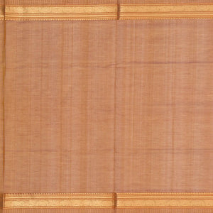 Honey Amber Handloom Silk Cotton With Kalamam Buttas and Checked border
