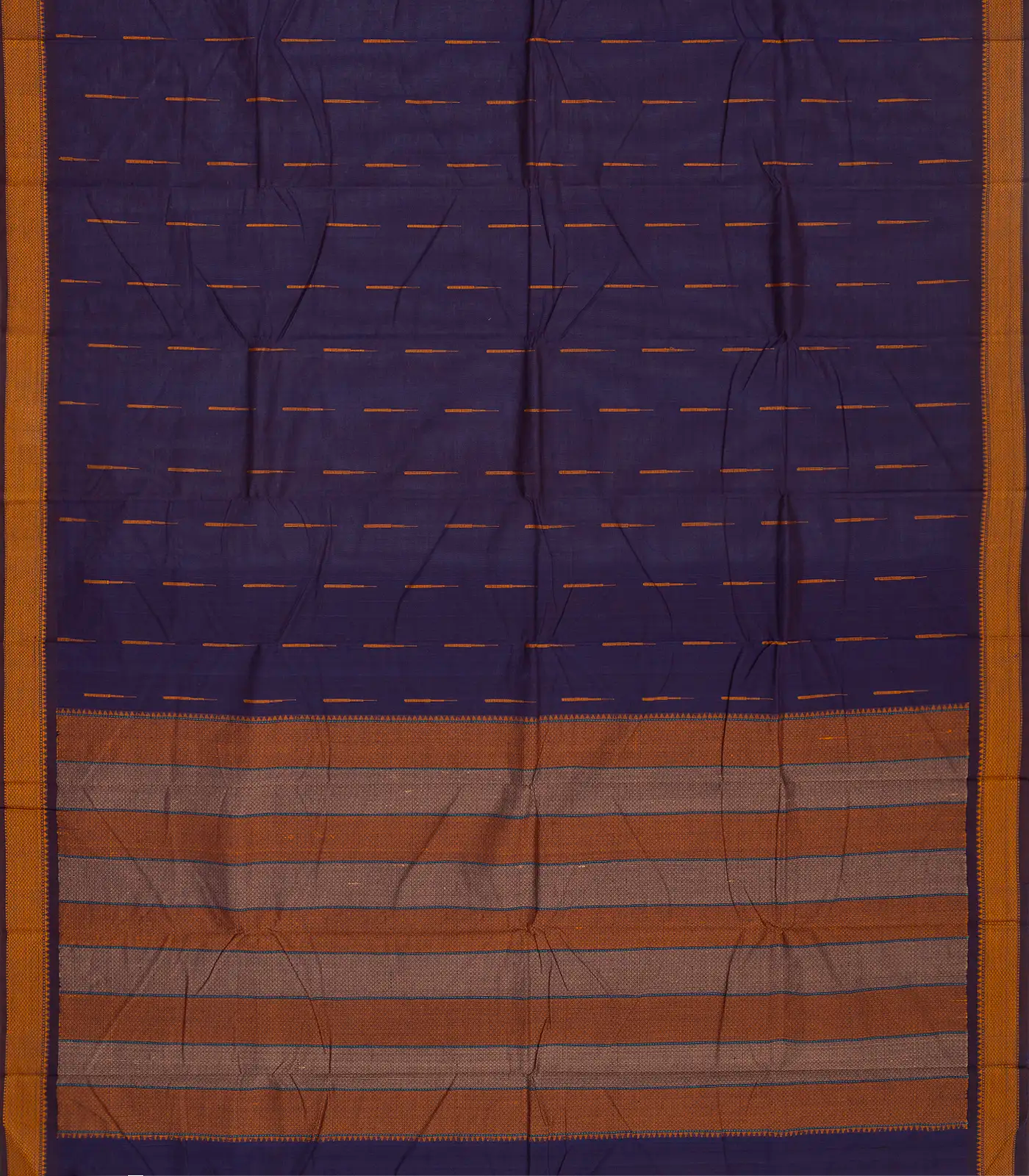 Purple Handloom Kanchi Cotton Saree With Raindrop Buttas