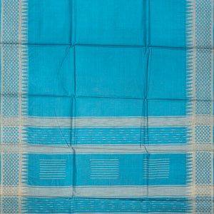 Light Blue Woven Tussar Silk Saree With Square Motifs-Light Blue