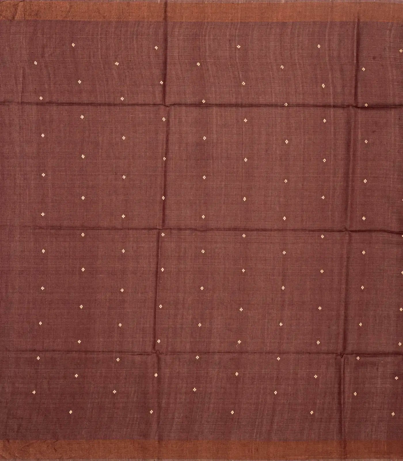 Brown Handwoven Tussar Silk Saree With Printed Chevron Motifs