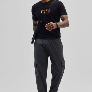 Charcoal Grey Relaxed Fit Parachute Pants