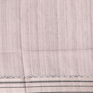 Green  checked semi-banaras tussar saree with contrast jacquard border & striped pallu