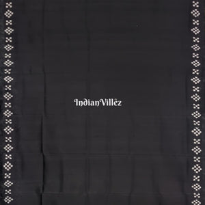 Black Odisha Ikat Pasapali Contemporary Silk Saree