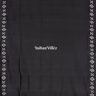 Black Odisha Ikat Pasapali Contemporary Silk Saree