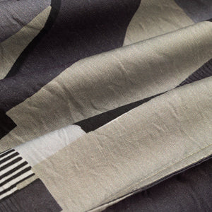 Beige Abstract Mandarin Shirt