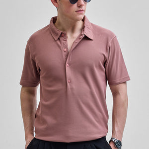 Mauve Textured Polo T-Shirt
