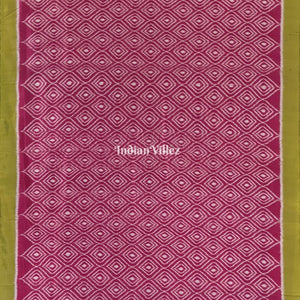 Pink Parrot Green Odisha Ikat Contemporary Silk Saree