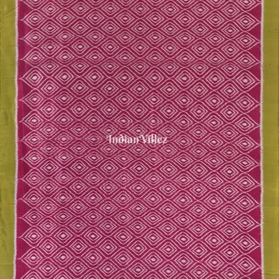 Pink Parrot Green Odisha Ikat Contemporary Silk Saree