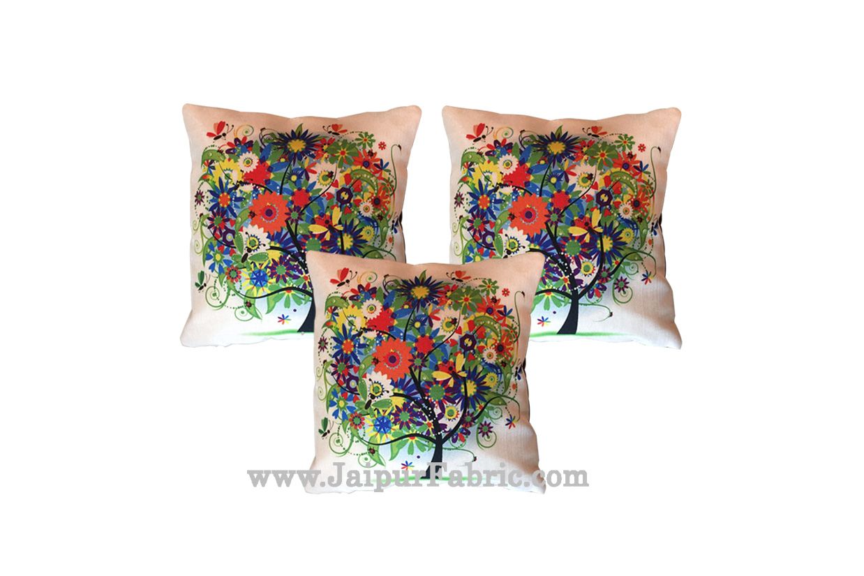 Jute Cushion Cover Digital Trees