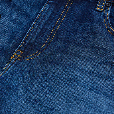 Dark Blue Distressed Skinny Fit Jeans