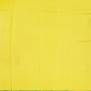 Lemon Yellow Handloom Chanderi Cotton Saree With Printed Green Floral Motif