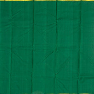 Red Handloom Kanchipuram Korvai Silk Saree With Green Border