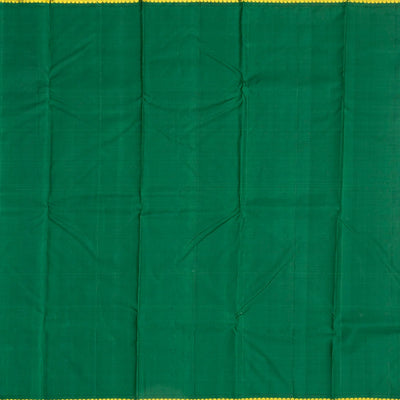 Red Handloom Kanchipuram Korvai Silk Saree With Green Border