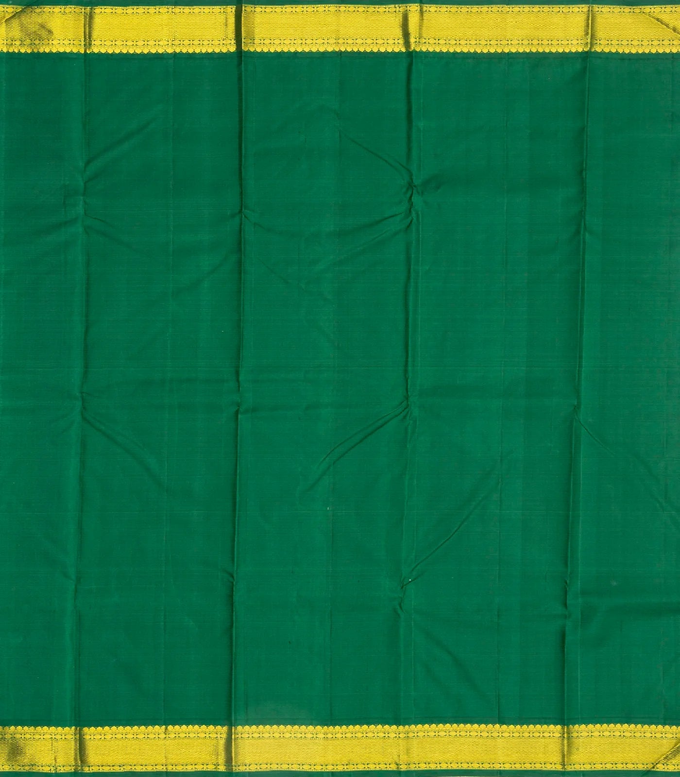 Red Handloom Kanchipuram Korvai Silk Saree With Green Border