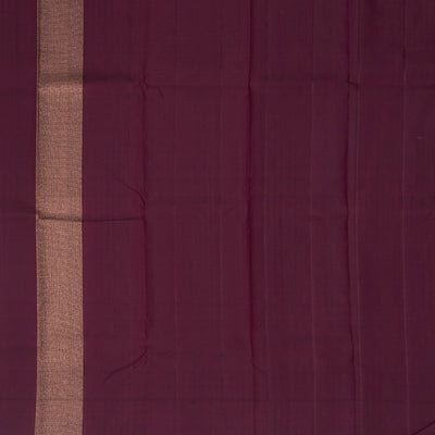 Maroon Handloom Kanchipuram Silk Saree With Stripes