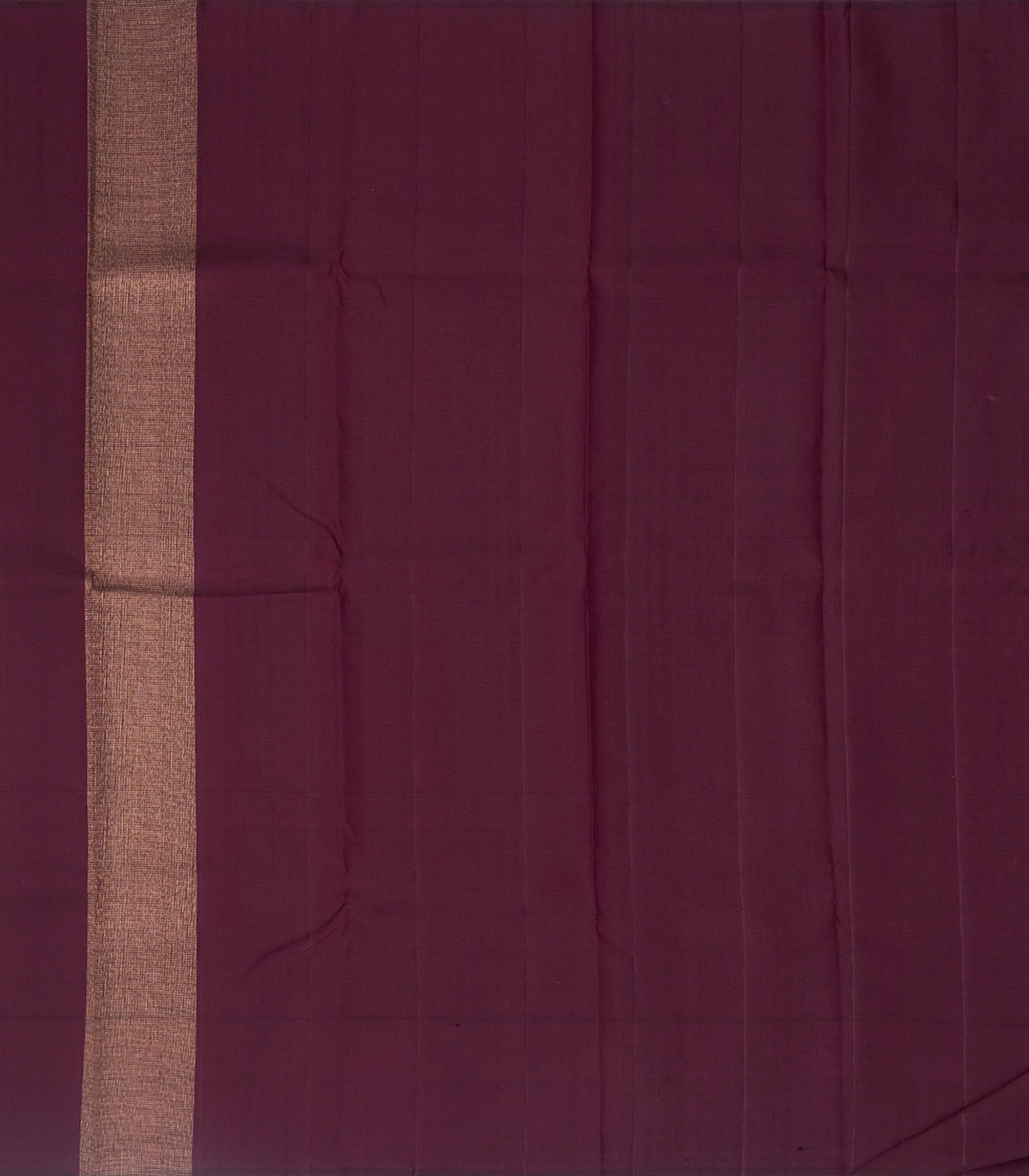 Maroon Handloom Kanchipuram Silk Saree With Stripes