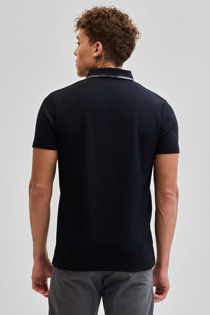 Black Zipper Polo T-Shirt