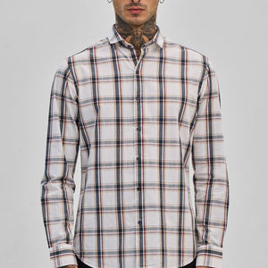 White Checks Slim Fit Shirt
