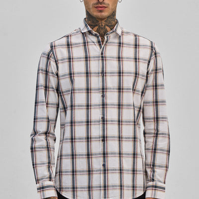 White Checks Slim Fit Shirt